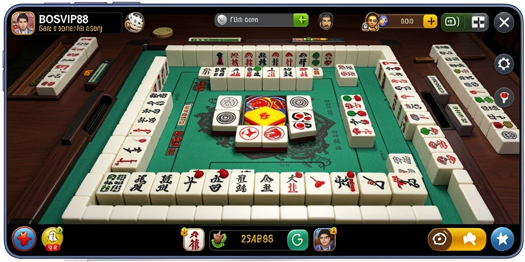 Tampilan seru gameplay Mahjong di BOSVIP88 dengan desain menawan.