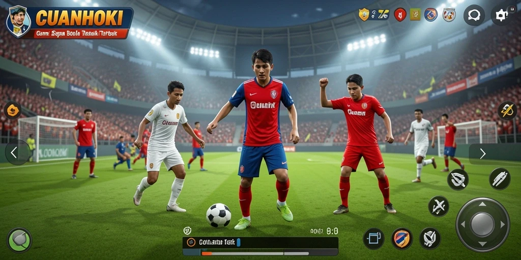 Gameplay seru CUANHOKI dalam aksi sepak bola.