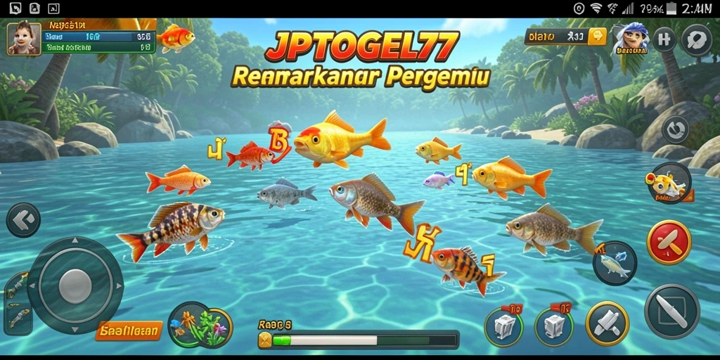 Gameplay JPTOGEL77 yang menampilkan keseruan memancing ikan.