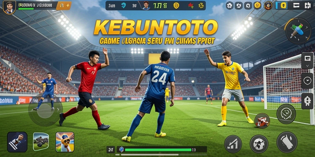 Tampilan gameplay KEBUNTOTO yang penuh aksi dan strategi olahraga.