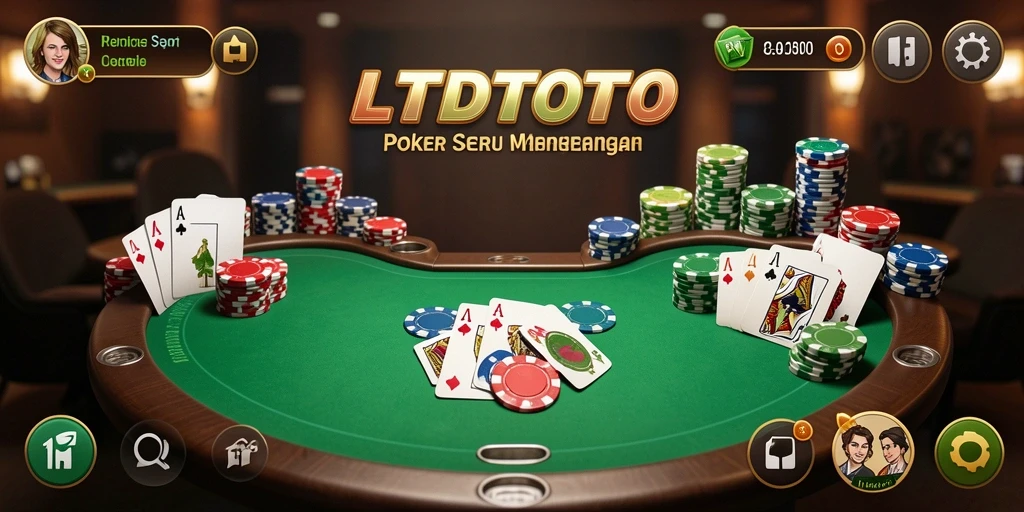 Screenshot utama LTDTOTO menampilkan gameplay Poker yang mendebarkan.