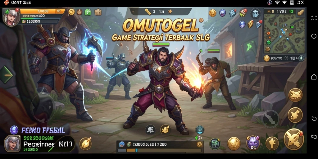 Screenshot gameplay OMUTOGEL yang menunjukkan strategi serangan dan pembangunan.