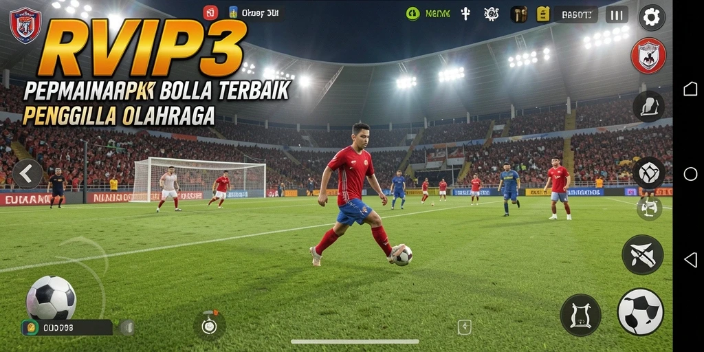 Gameplay menarik dari RVIP3 yang menampilkan pertandingan sepak bola intens.