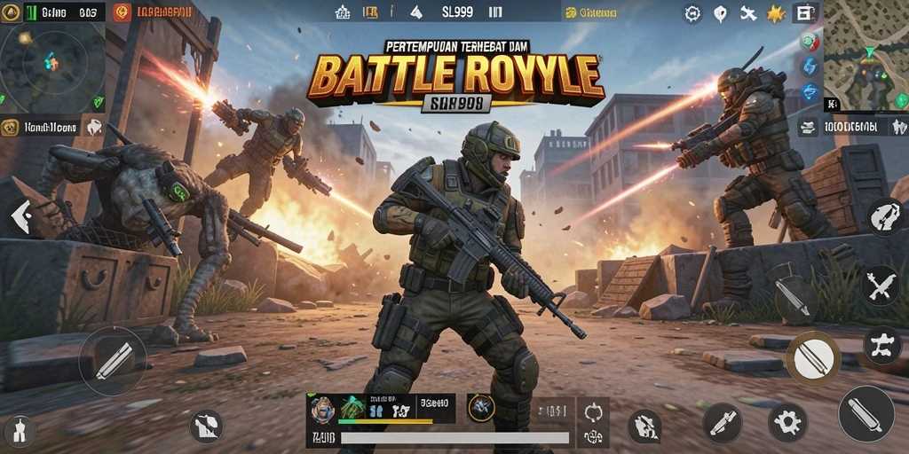Tampilan gameplay yang mendebarkan dalam pertempuran Battle Royale di SL999.
